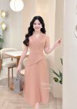  Đầm cổ vest eo nhấn cách điệu form dáng ôm - D3329 