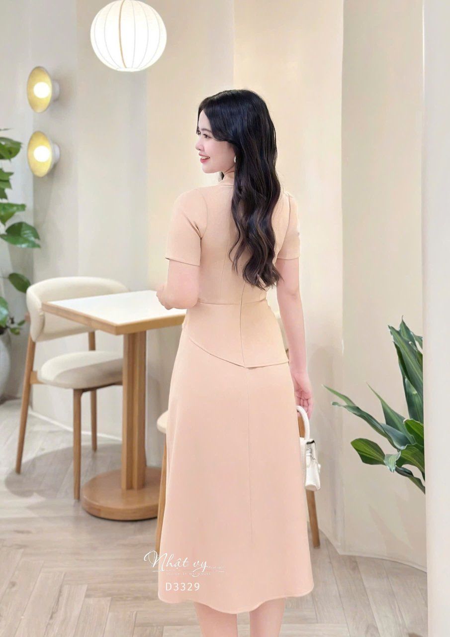  Đầm cổ vest eo nhấn cách điệu form dáng ôm - D3329 
