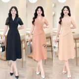  Đầm cổ vest eo nhấn cách điệu form dáng ôm - D3329 