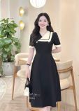 Đầm cổ V phối cách điệu đính nút kiểu - D3364 
