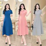  Đầm cổ sơ mi phối tay form dáng ôm - D3365 