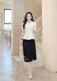  Chân váy nhún eo cách điệu xẻ tà - D3366 