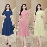  Đầm cổ tròn đơn giản form dáng xoè - D3383 