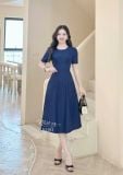  Đầm cổ tròn đơn giản form dáng xoè - D3383 