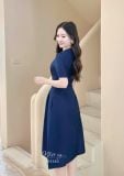  Đầm cổ tròn đơn giản form dáng xoè - D3383 
