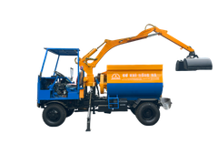 Máy trộn bê tông tự cấp liệu bồn ngang 21 bao 2 cầu động cơ 4 máy