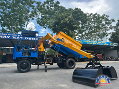 Máy trộn bê tông tự cấp liệu bồn ngang 24 bao 2 cầu động cơ 4 máy