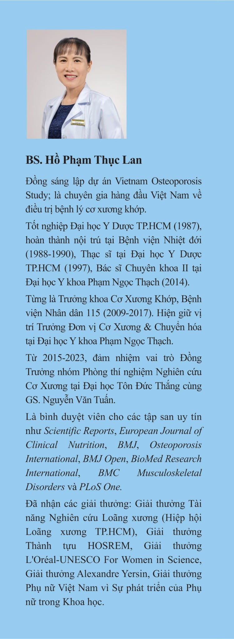 LOÃNG XƯƠNG - DỊCH TỄ HỌC, CHẨN ĐOÁN, QUẢN LÝ, PHÒNG NGỪA - NGUYỄN VĂN TUẤN & HỒ PHẠM THỤC LAN