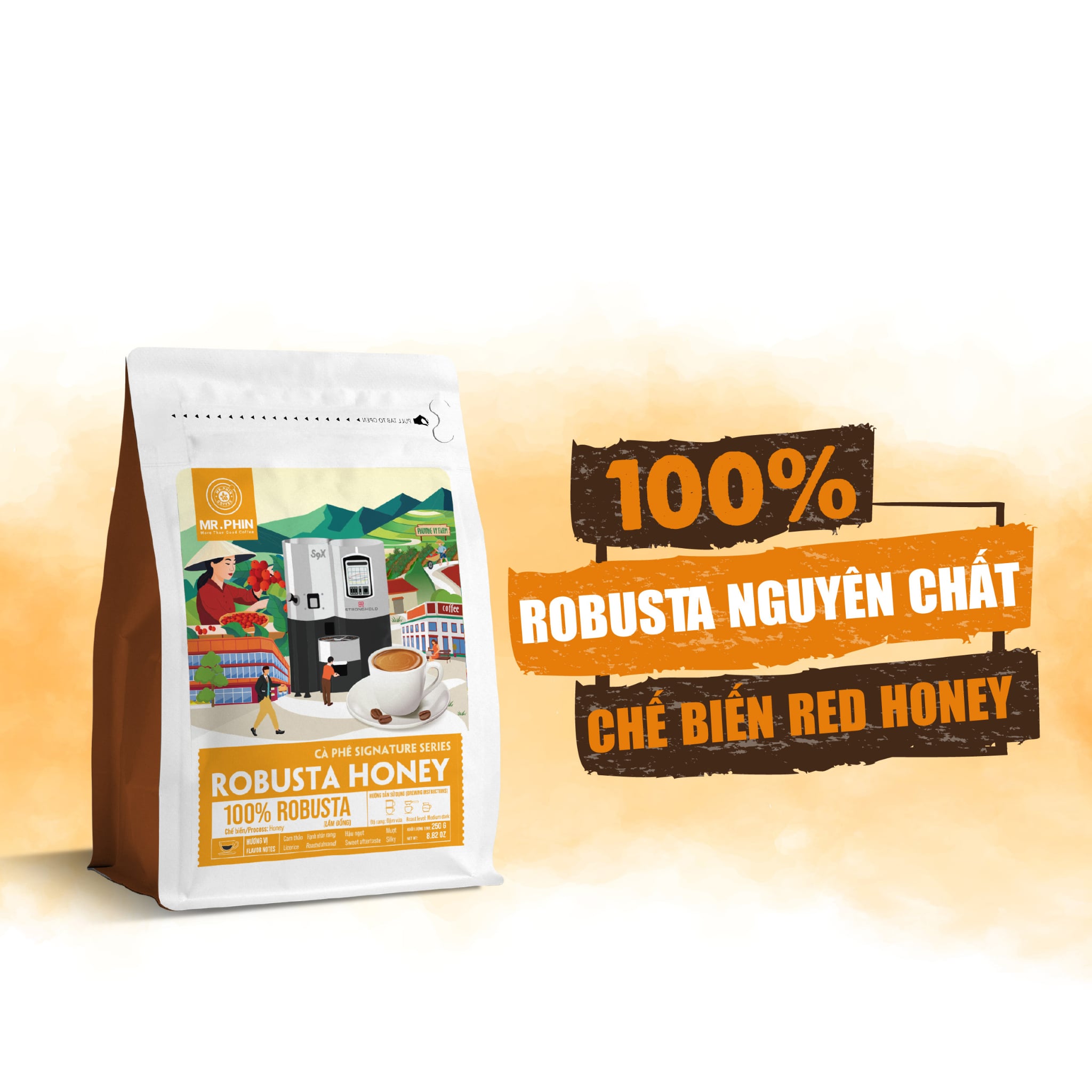 Cà phê Mr. Phin Robusta Honey 250g