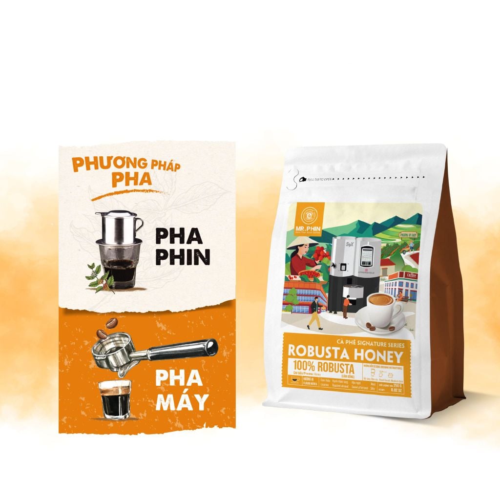 Cà phê Mr. Phin Robusta Honey 250g