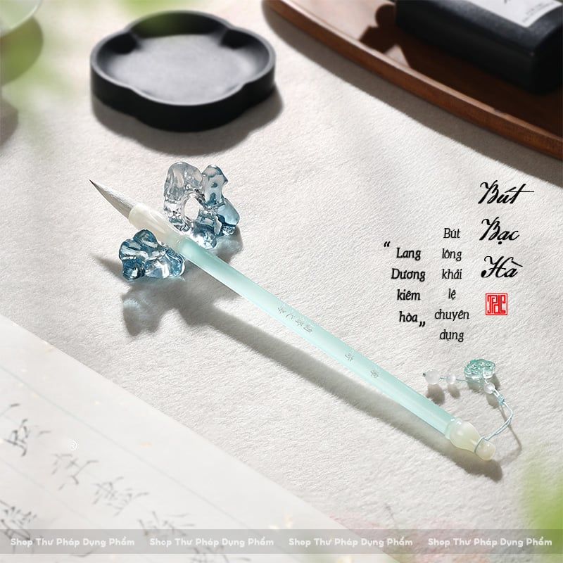 Bút lông thư pháp Bạc Hà lông kiêm hào viết chữ cơ trung khải