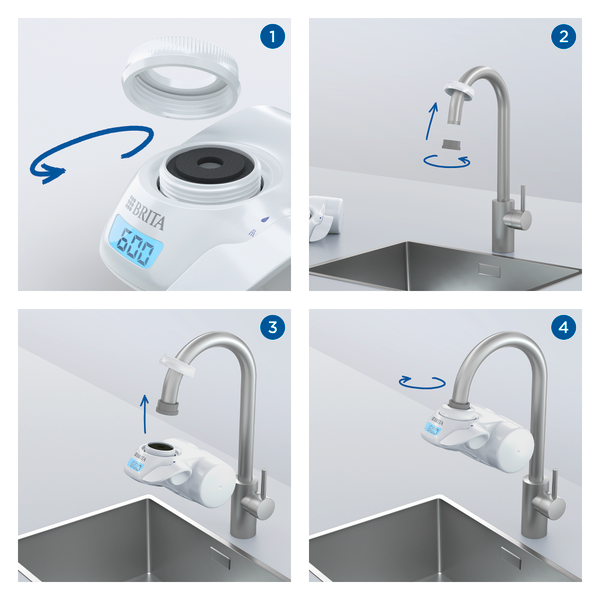 Thiết bị lọc nước tại vòi BRITA On Tap Pro (có sẵn 1 lõi lọc On Tap VM-F cao cấp)