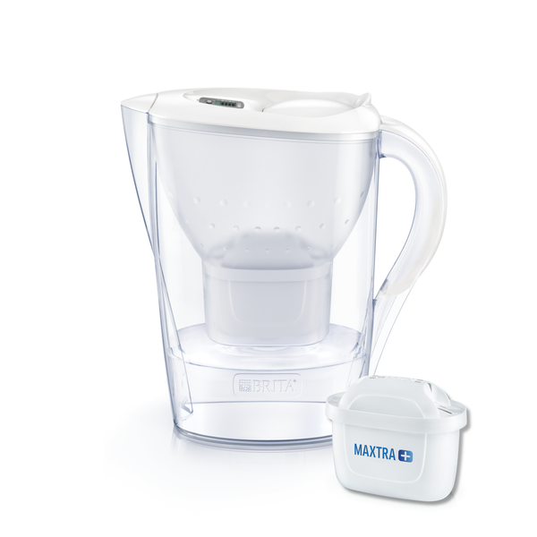 Bình lọc nước BRITA Marella Cool White 2.4L (có sẵn 1 lõi lọc Maxtra Plus 100L)
