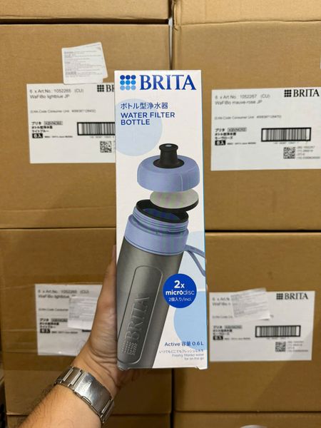 Bình lọc nước BRITA Active Dark Blue 600ml (có sẵn 2 đĩa lọc Micro Disc)