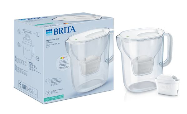 Bình lọc nước BRITA Style Essential XL White 3.6L (có sẵn 1 lõi lọc Maxtra Pro 150L)