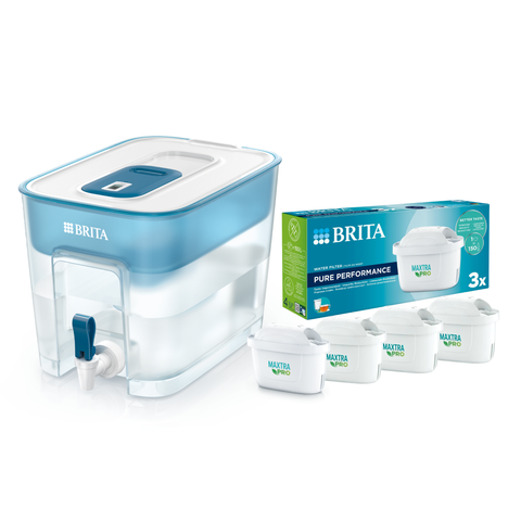 Combo Bình lọc nước BRITA Flow 8.2L + Hộp 3 lõi lọc Maxtra Pro