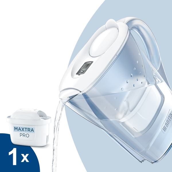 Bình lọc nước BRITA Marella Cool White 2.4L (có sẵn 1 lõi lọc Maxtra Pro 150L)