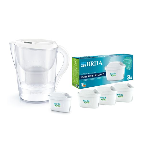Combo Bình lọc nước BRITA Marella XL White 3.5L + Hộp 3 lõi lọc BRITA Maxtra Pro