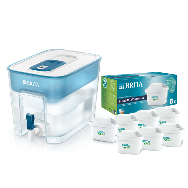 Combo Bình lọc nước BRITA Flow 8.2L + Hộp 6 lõi lọc BRITA Maxtra Pro
