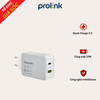 Củ Sạc Nhanh Prolink PTC23301 – 2 Cổng Sạc, Công Suất 33W, Quick Charge 3.0 Giá Tốt