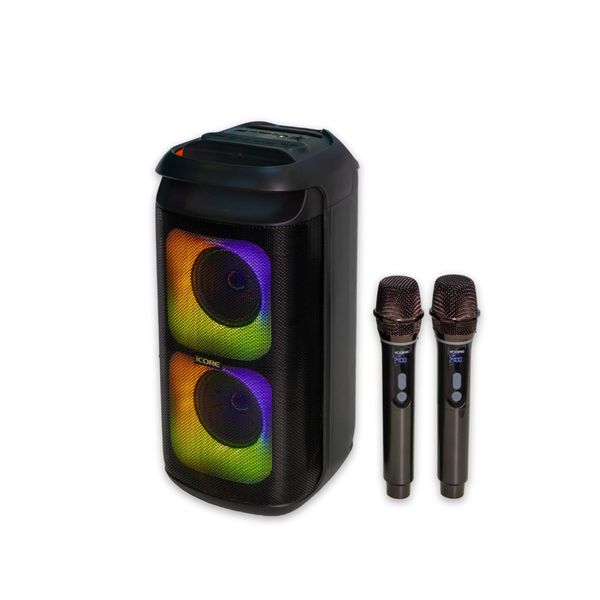 Bộ Loa Karaoke iCore ISM8 Kèm 2 Micro Bluetooth – Âm Thanh Cực Đỉnh, Giá Cực Hời!