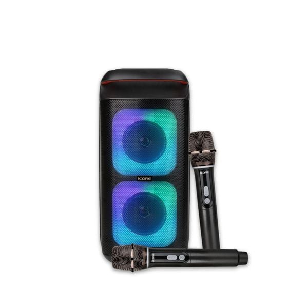 Bộ Loa Karaoke iCore ISM8 Kèm 2 Micro Bluetooth – Âm Thanh Cực Đỉnh, Giá Cực Hời!
