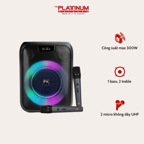 Loa Karaoke Xách Tay The Platinum CX15 – Âm Thanh Mạnh Mẽ 300W, LED RGB Party, Kết Nối HDMI ARC