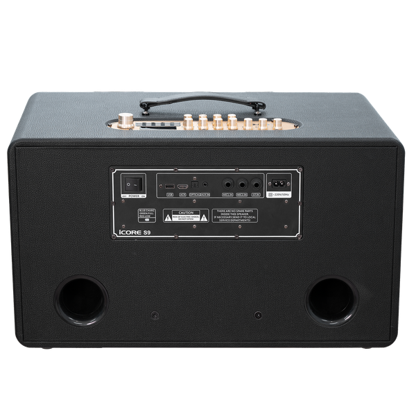 Loa Karaoke Xách Tay iCore S9. Âm Trầm Uy Lực, Kèm 2 Micro không dây UHF - Chính Hãng