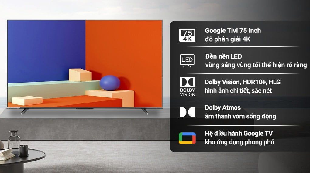 Google Tivi LED Hisense 4K 75 inch 75A6500K