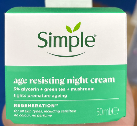 Kem chống lão hoá ban đêm Simple Age Resisting Night Cream 50ml (Bill Anh)