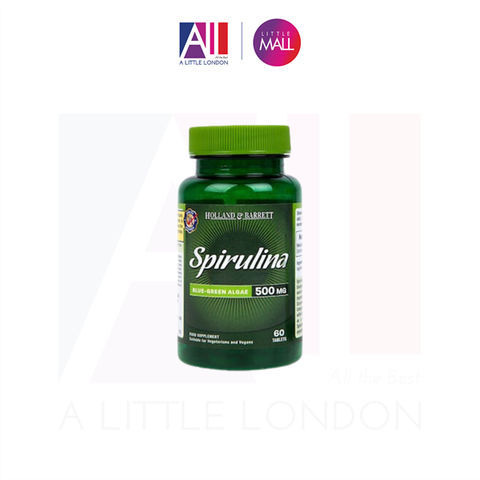 [CẬN DATE] 60 Viên uống Holland & Barrett Spirulina Blue Green Algae 500mg T6/2026 (Bill Anh)