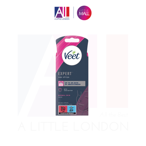 [RÁCH VỎ] Tẩy lông ria mép, da thường Veet Expert Cold Wax Strips Normal Skin Face 20 Miếng (Bill Anh)