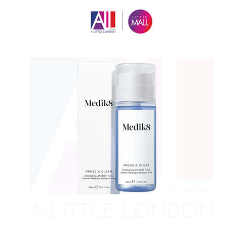 [KHÔNG VỎ] Nước hoa hồng Medik8 Press & Clear - Exfoliating 2% BHA Clarifying Tonic 150ml (Bill Anh)