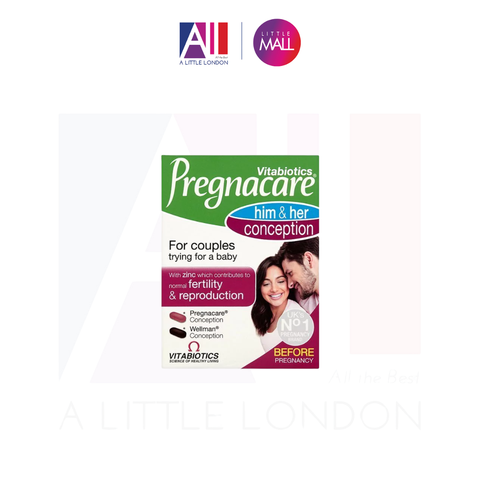 [ CẬN DATE] Vitamin tăng khả năng thụ thai Vitabiotics Pregnacare Him and Her Conception - 60 viên (Bill Anh)