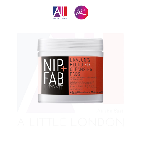 Giấy tẩy da chết AHA BHA và chống lão hoá hàng ngày Nip + FAB Dragon's Blood Fix Daily Cleansing Pads 60 miếng (Bill Anh)