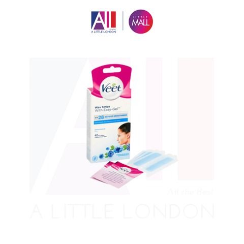 [RÁCH VỎ] Tẩy lông mặt ria mép, da nhạy cảm Veet Wax Strips 40 Miếng (Bill Anh)