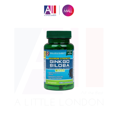 100 Viên uống bổ não Holland & Barrett Maximum Strength Ginkgo Biloba 120mg (Bill Anh)