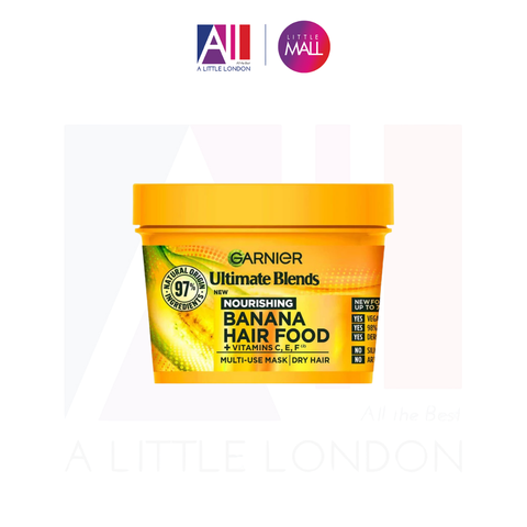 Mặt nạ dưỡng tóc cấp ẩm Garnier Hair Food Banana & Shea 3-in-1 Hair Mask 400ml (Bill Anh)