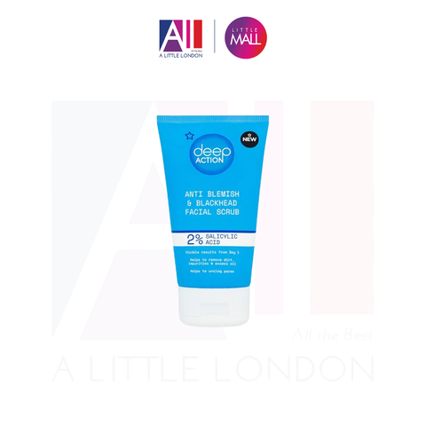 Tẩy da chết Superdrug Deep Action 2% Salicylic Acid Anti Blemish & Blackhead Facial Scrub 150ml (Bill Anh)
