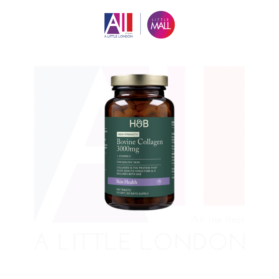 180 Viên uống bổ sung Collagen Holland & Barrett Collagen 3000mg Vitamin C (Bill Anh)