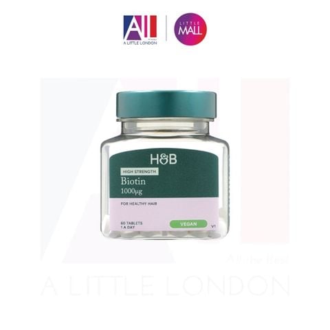 [CẬN DATE] 60 Viên uống mọc tóc Biotin Holland & Barrett Biotin 1000mg T8/2027 (Bill Anh)