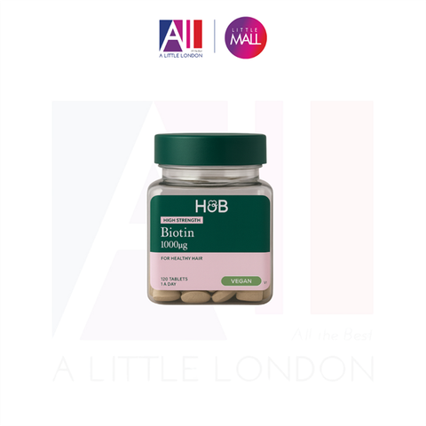 [CẬN DATE] 120 Viên uống mọc tóc Biotin Holland & Barrett Biotin 1000mg T8.2027(Bill Anh)