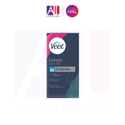 [CẬN DATE]Tẩy lông chân, body da nhạy cảm Veet Expert Cold Wax Strips 40 Miếng T3/2026(Bill Anh)