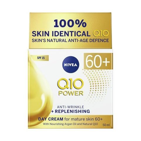 [RÁCH VỎ] Kem dưỡng ngày chống lão hoá mạnh Nivea Q10 Power Anti Wrinkle + Replenishing Day Cream 60+ SPF 15 - 50ml (Bill Anh)