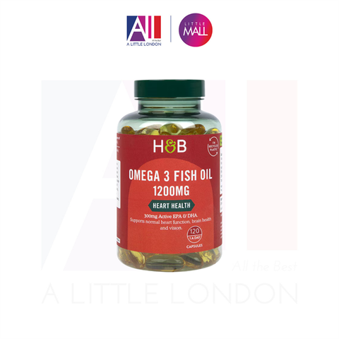 [ RÁCH NHÃN] 120 Viên dầu cá Holland & Barrett Omega 3 Fish Oil 1200mg Active EPA/DHA 300mg (Bill Anh)
