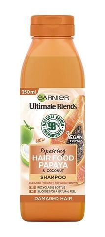 [CẬN DATE] Dầu gội phục hồi tóc hư tổn Garnier Hair Food Papaya & Coconut Shampoo 350ml T11.26(Bill Anh)