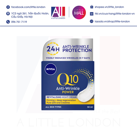 [RÁCH VỎ] Kem dưỡng đêm NIVEA Q10 Power Anti-Wrinkle + Firming Night Cream 50 ml (Bill Anh)