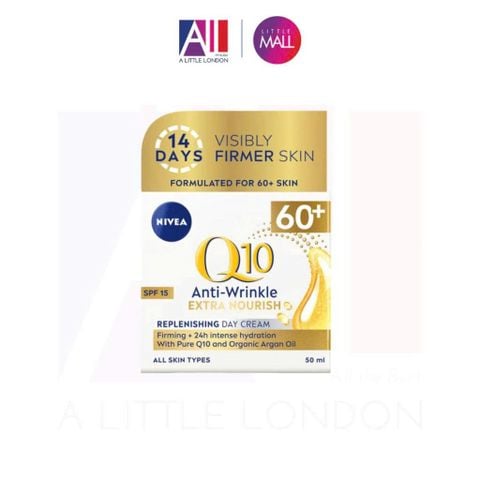 [RÁCH VỎ] Kem dưỡng ngày chống lão hoá mạnh Nivea Q10 Power Anti Wrinkle + Replenishing Day Cream 60+ SPF 15 - 50ml (Bill Anh)