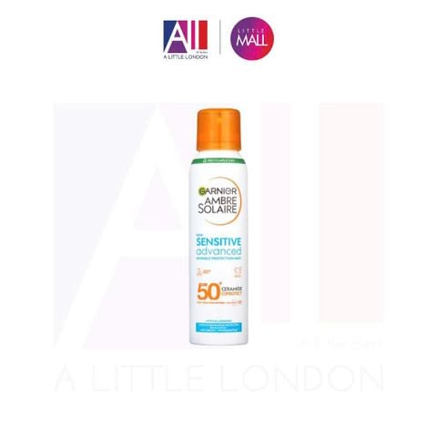 [CẬN DATE] Xịt chống nắng da nhạy cảm Garnier Ambre Solaire Sensitive Advance Invisible Protection Mist SPF50 150ml T3.27(Bill Anh)