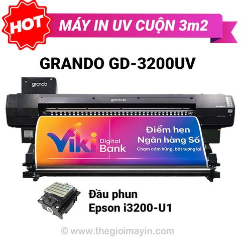 Máy in UV cuộn 3m2 Grando 3204UV đầu I3200 U1